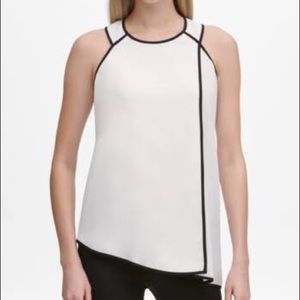 Calvin Klein Size Small Piped-Trim Halter Top